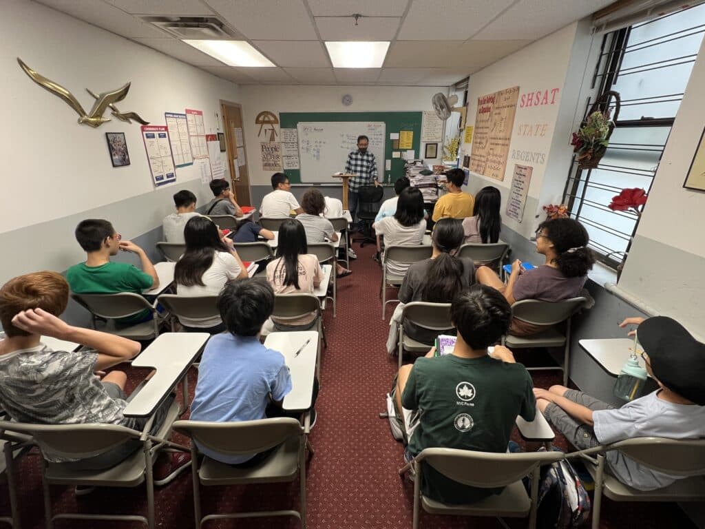 Students in a focused classroom environment